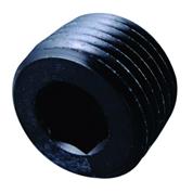 Plug, 1/4 in NPT, Allen Head, Aluminum, Black