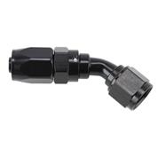 Swivel Hose End Fitting, 45 Degree, Black, -16 AN