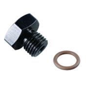 Aluminum Straight Thread Fitting Plug, Black, -12 AN