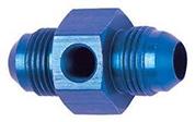 Inline Fuel Pressure Adapter, -6 AN to -6 AN w/ 1/8Inch NPT, Blue