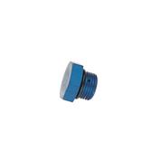 Aluminum Straight Thread Fitting Plug, Blue, -3 AN