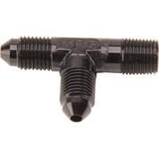 Tee Adapter Fitting, -4AN to 1/8 Inch NPT, Black