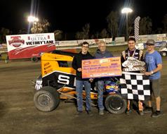 Chase Johnson Hustles to USAC Western States and BCRA Midgets Triumph at Bakersfield Speedway
