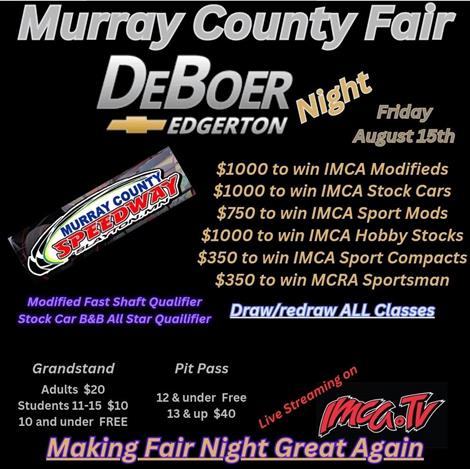 Murray County Fair Races - August 15th