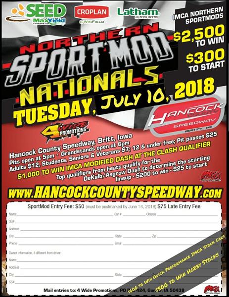 MaxYield SEED Sport Mod Nats postponed to July 10.