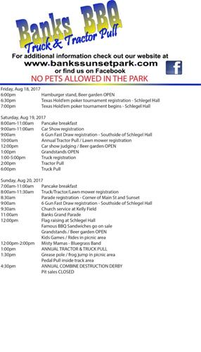 Banks Barbecue Truck And Tractor Pulls This Weekend