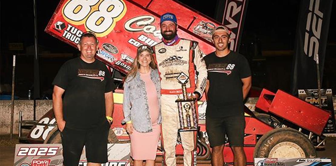 Austin McCarl Charges Late in POWRi 410 Outlaw Spr...