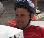 Scott Ronk ready to race Parker Price-Miller down the Soap Box Derby hill.