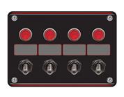 Longacre 44865 4 Switch Accessory Panel with 4 Pilot Lights