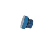 Aluminum Straight Thread Fitting Plug, Blue, -4 AN