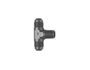 AN Flare Tee Fitting, -6 AN to 1/4 NPT, Black
