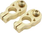 QUICKCAR TOP MOUNT Battery Terminal, Top Post, Brass, Gold, Pair