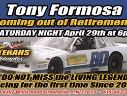 Tony Formosa Coming out of Retirement! April 29th!