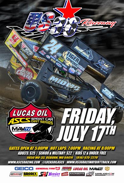 Lucas Oil American Sprint Car Series At U.S. 36 Raceway This Friday