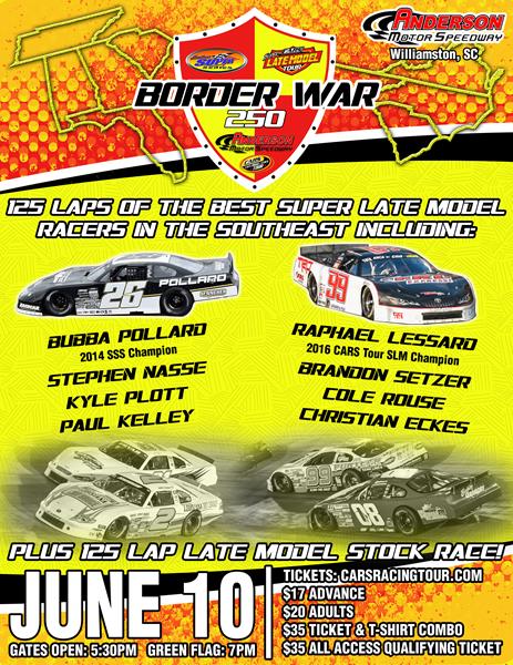 NEXT EVENT: Saturday June 10th Cars Tour Border War 250