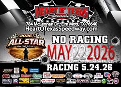 No Racing Action May 22nd. Closed for All Star Tour