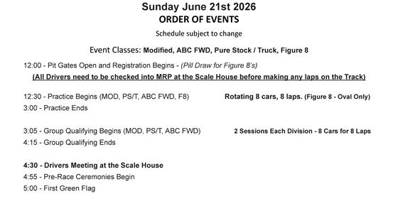 Sunday Slugfest #2 with Figures 8's @ Corrigan Oil Speedway June 21st