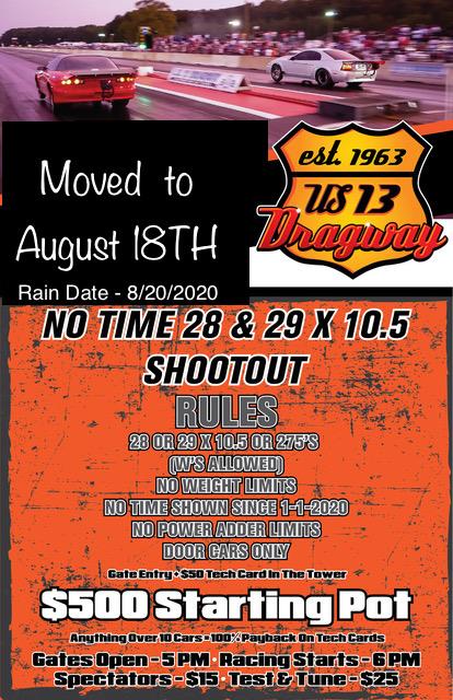 IMPORTANT SCHEDULE CHANGE FOR THIS WEEKS TEST & TUNE