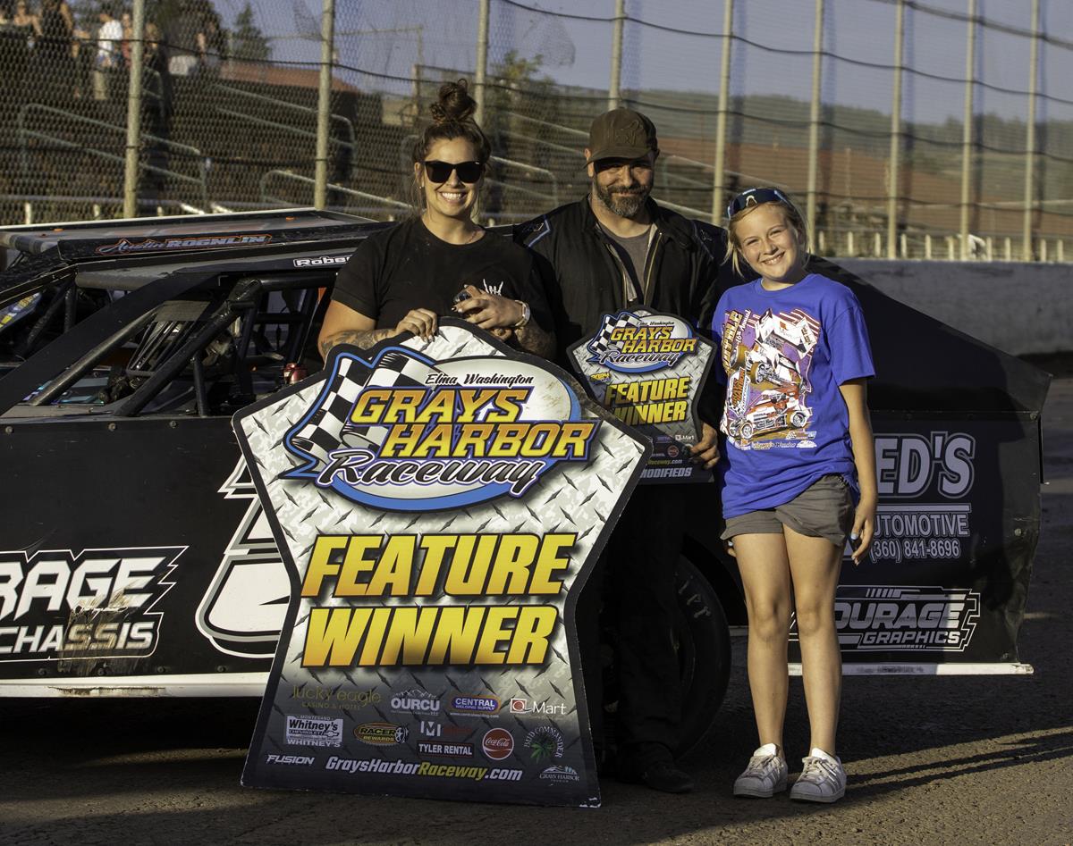 Austin Kerrigan wins, and Robert Jenner and Randy Goodman first time winners at Grays Harbor Raceway during the Fair!