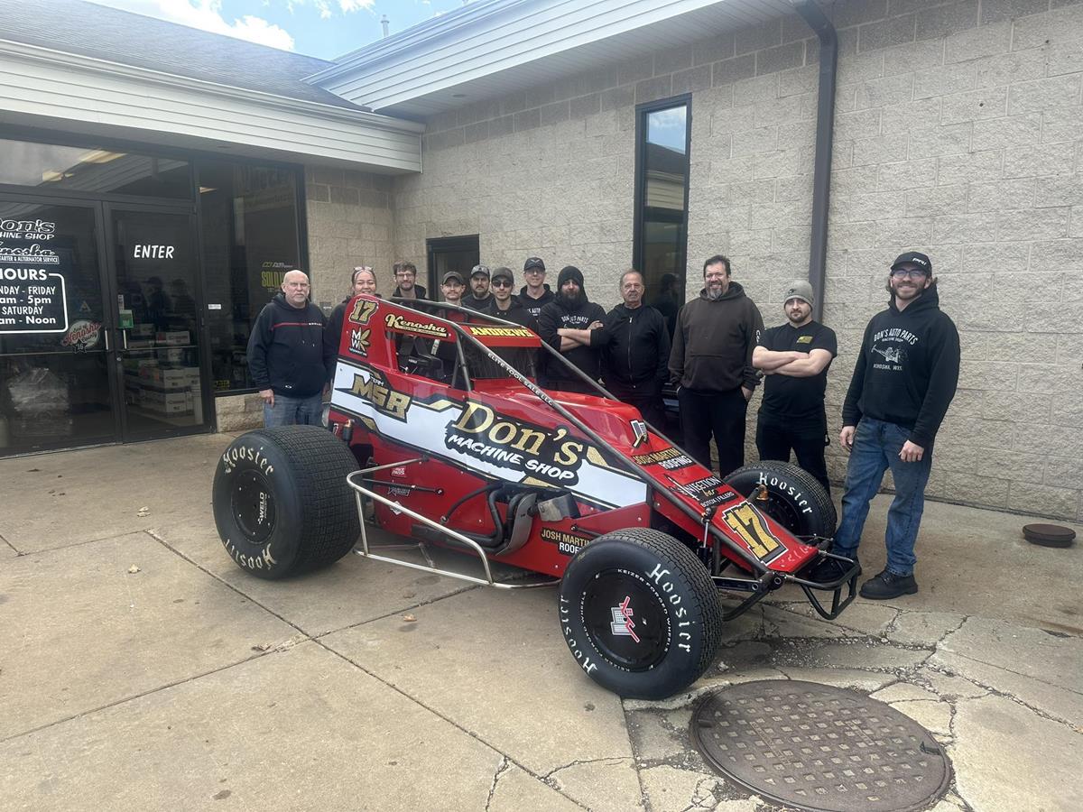 Bryce unveils his 2025 paint scheme at Don’s Auto Parts & Machine Shop, a longtime supporter of his racing program.