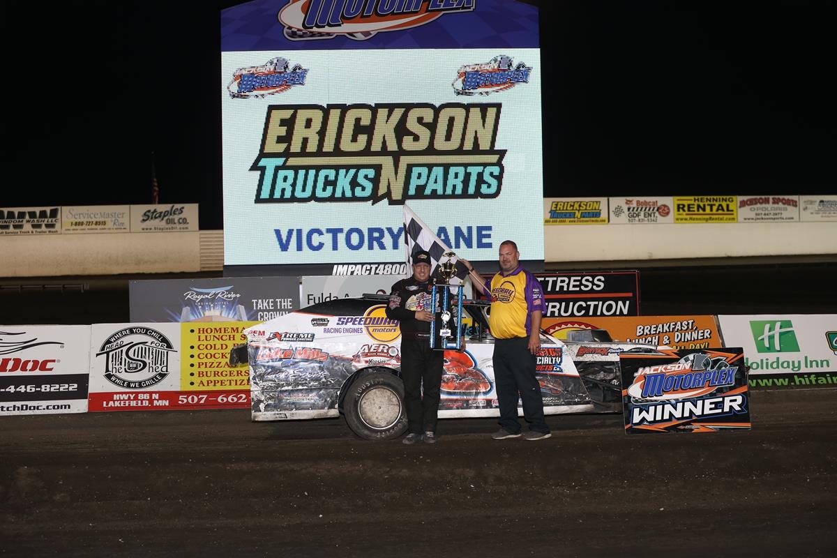 Shryock, Beckendorf, Sampson, Boumeester and Erickson Capture Victories During Bank Midwest IMCA Series Finale at Jackson Motorplex