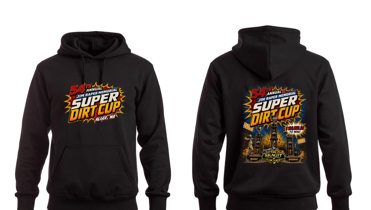 SUPER DIRT CUP / BLACK COMIC BOOK HOODIE - Skagit Speedway | Alger
