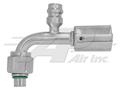 90° #12 Female O-Ring with R134 Low Side Port, Steel Fitting