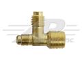 Vacuum Pump T Fitting, 1/2 Acme x 1/4 MFL x 3/8 Thread