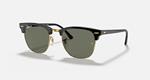 Ray-Ban Clubmaster, Black on Gold/G-15 Green Polarized