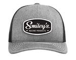 Smileys Patch Trucker Hat, Heather Grey/Black