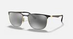 Ray-Ban RB3569, Black on Gold/Grey Mirror Silver Gradient