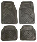 HEAVY DUTY RUBBER FLOOR MATS | 4-PIECE SET (BLACK)