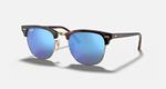 Ray-Ban Clubmaster, Matte Havana on Gold/Blue Flash