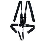 Ultra Shield  5-Pt Pull Down Hans Harness, Black - All Black Hardware