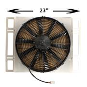 Adjustable Aluminum Shroud with Single 16" Spal Fan