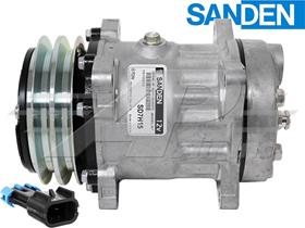 OE Sanden Compressor SD7H15 - 125mm, 2 Groove Clutch 12V