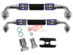 Peterbilt Rubber Replacement Hose Kit for Steel Rubber Sleeper Lines with C15 Engine and 70" Bunk