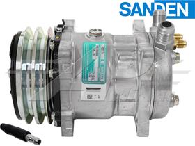 OE Sanden Compressor SD5S14 - 132mm, 2 Groove Clutch 12V