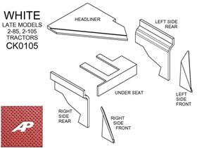 White Lower Cab Kit With Headliner, Late - Red