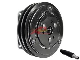 York 2 Groove, 6" Heavy Duty Clutch, 1 Wire Male Bullet Coil 24V, 1/2" Belt