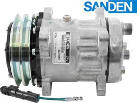 OE Sanden Compressor SD7H15 - 132mm, 2 Groove Clutch 24V