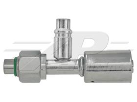 Straight #10 Female O-Ring w/ R1234yf Low Side 14mm Port for #12 Hose, Steel Fitting