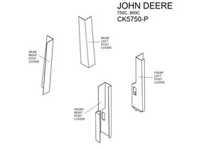 John Deere Dozer Post Kit Covers - Sailcloth Tan