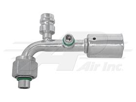 90° #8 Female O-Ring with R134 Port and Right Side 10mm Port