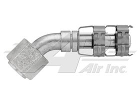 45° #10 Flat Face to #8 EZ Clip Hose