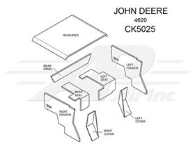 John Deere Hinson Lower Cab Kit With Headliner - Black