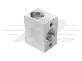 T-Fitting #10 Female Inverted O-Ring, #10 Female Inverted O-Ring, #10 Female Inverted O-Ring - Aluminum