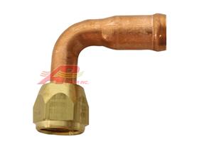 Heater Hose Fitting #8 Female O-Ring to 5/8" Hose, 90° Elbow