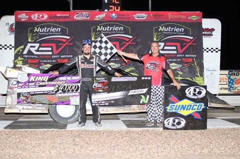 Kylan Garner takes Victory at Historic Belleville Highbanks with REV Super Late Models.