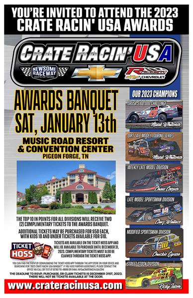 Crate Racin’ USA Awards Banquet Slated Jan. 13